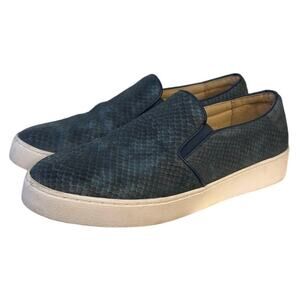 Vionic Womens Midi Snake Blue Slip On Vans Style Sneakers 7.5 Animal Embossed